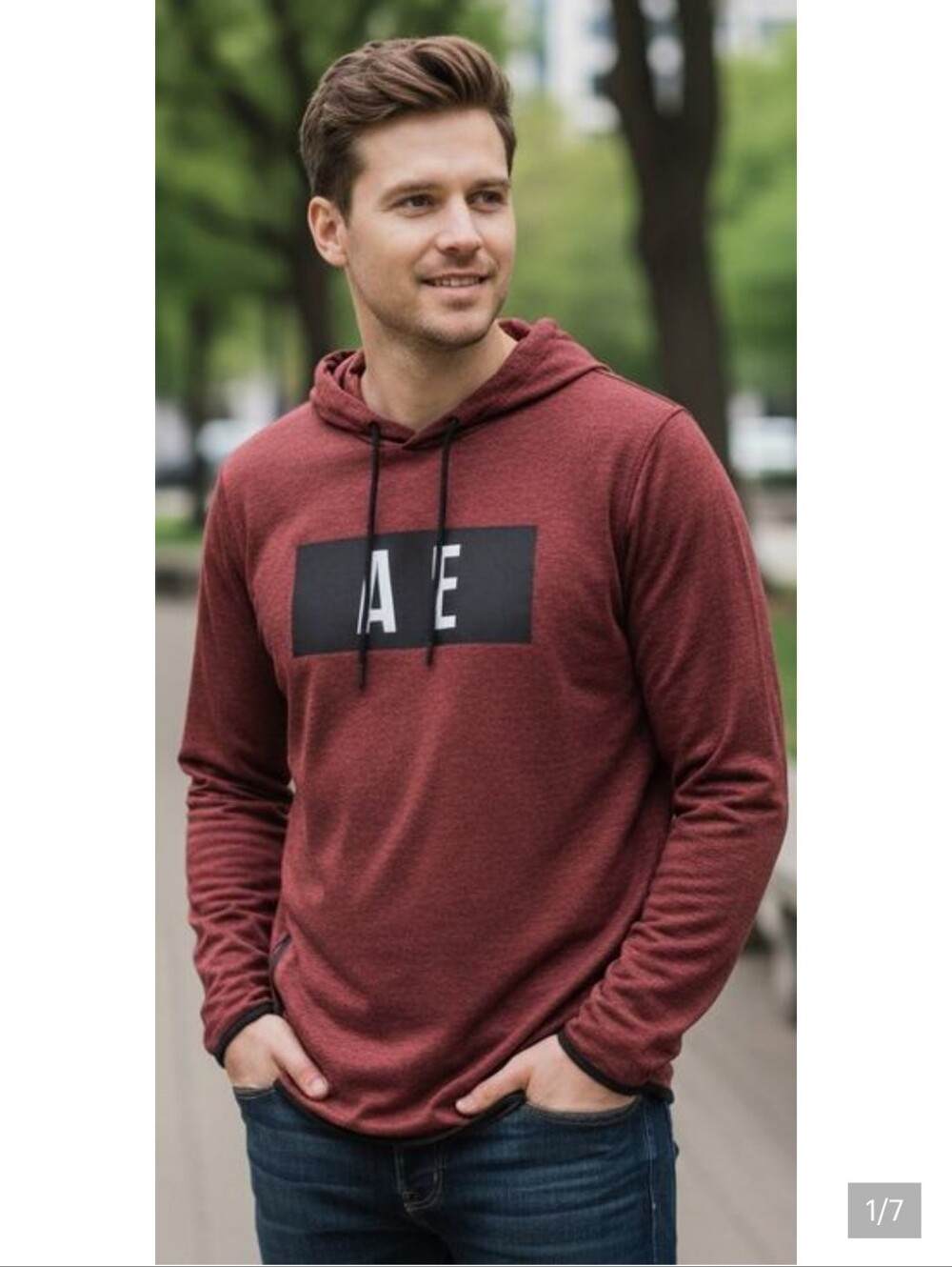 American Eagle AE Active 360 Extreme Flex Men's XXL Red "USA" Hooded T-shirt